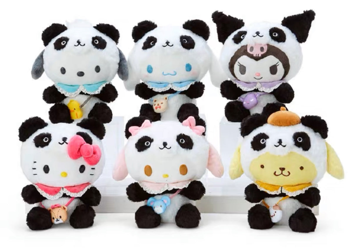 Estoque Pronto/Sanrio Personagens Mini Mascote Holder Plush 2023 (Olá kitty  , Minha Melodia , pompompurin , kuromi , pochacco , hangyodon etc .)