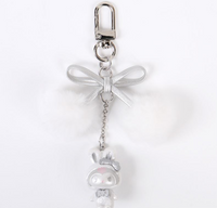 Kuromi Keychain Fluffy Snow Rabbit Sanrio Japan