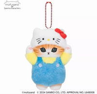 Mofusand x Sanrio Characters Hello Kitty Plush Mascot Toy Doll Keychain Japan