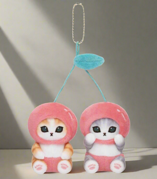 Mofusand Marche Mofu Limited Cherry Cat Plush Toy Doll Mascot Keychain Japan