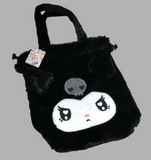 Kuromi Fluffy Fur Drawstring Tote Bag Sanrio Japan