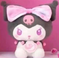 Kuromi and My Melody Romantic Rose Series  Plush 15cm Japan Sanrio