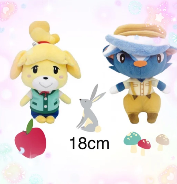Animal Crossing New Leaf Shizue Isabelle and Kicks Plushies 18cm Japan